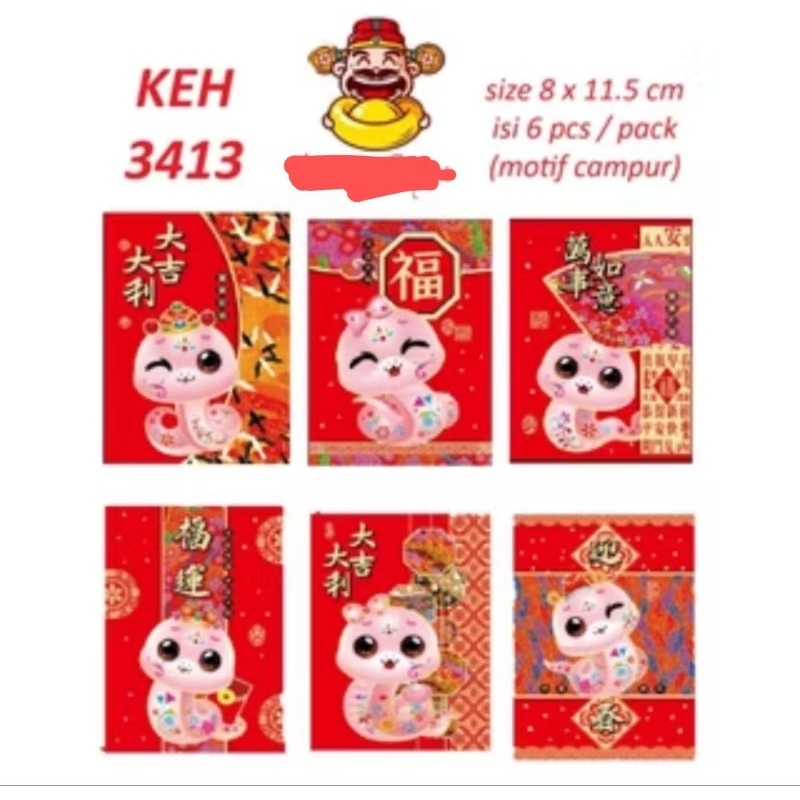 

Angpao Amplop Imlek 2025 Shio Ular Isi 6 Pcs Per Plastik
