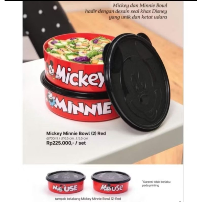 Promo Tupperware Mickey Minnie Bowl 700ml 1pc Satuan toples plastik wadah makanan cemilan kue tempat