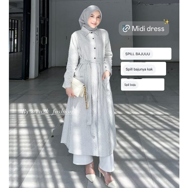 Midi dress Denada by CU2K midi dress wanita terbaru