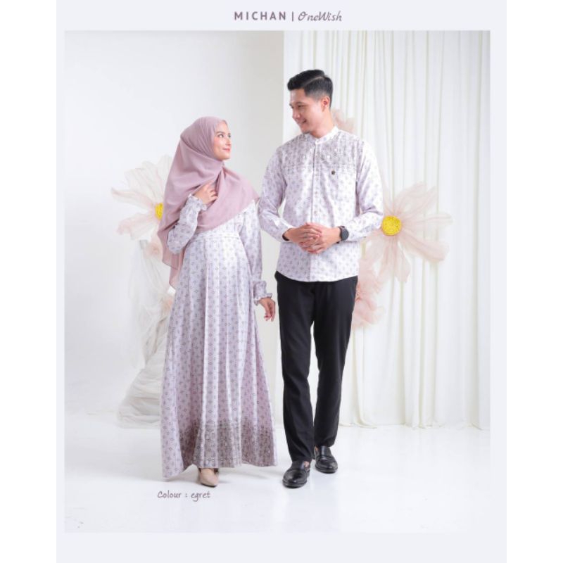 COUPLE ONEWISH GAMIS KEMEJA KOKO TUNIK PASANGAN MICHAN