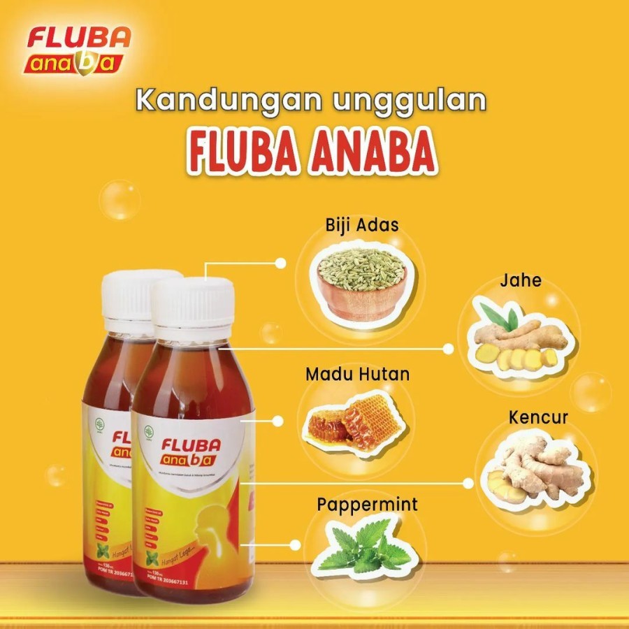 

FLUBA ANABA 130ML ORIGINAL 100% - MADU HERBAL ATASI FLU & BATUK