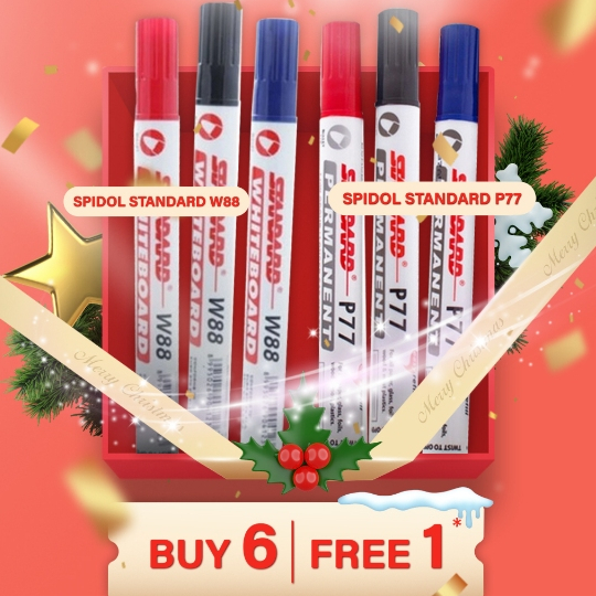 

SPIDOL PERMANEN STANDARD P77 PERMANENT MARKER MURAH WARNA HITAM BIRU MERAH