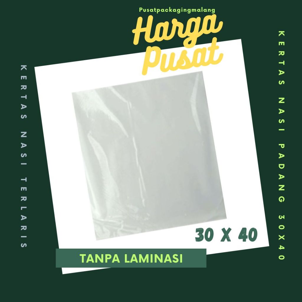 Isi 500 Kertas Bungkus Nasi Padang 30x40 Kertas Nasi Padang Non Laminasi Foodgrade