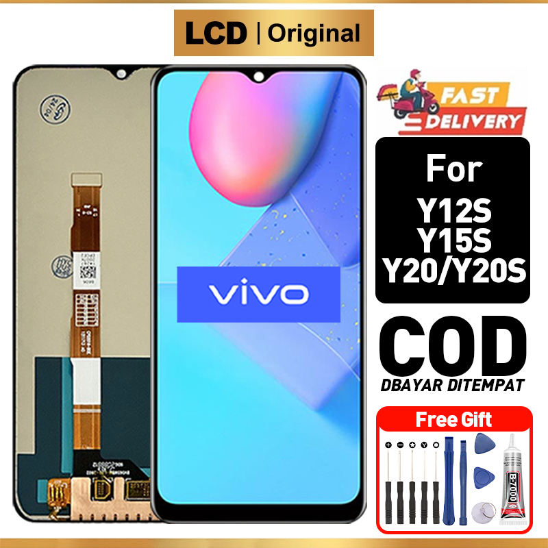 LCD VIVO Y12S Y15S LCD HP VIVO Y20 Y20S Original 100% Fullset ori asli Glass Touch Screen Digitizer