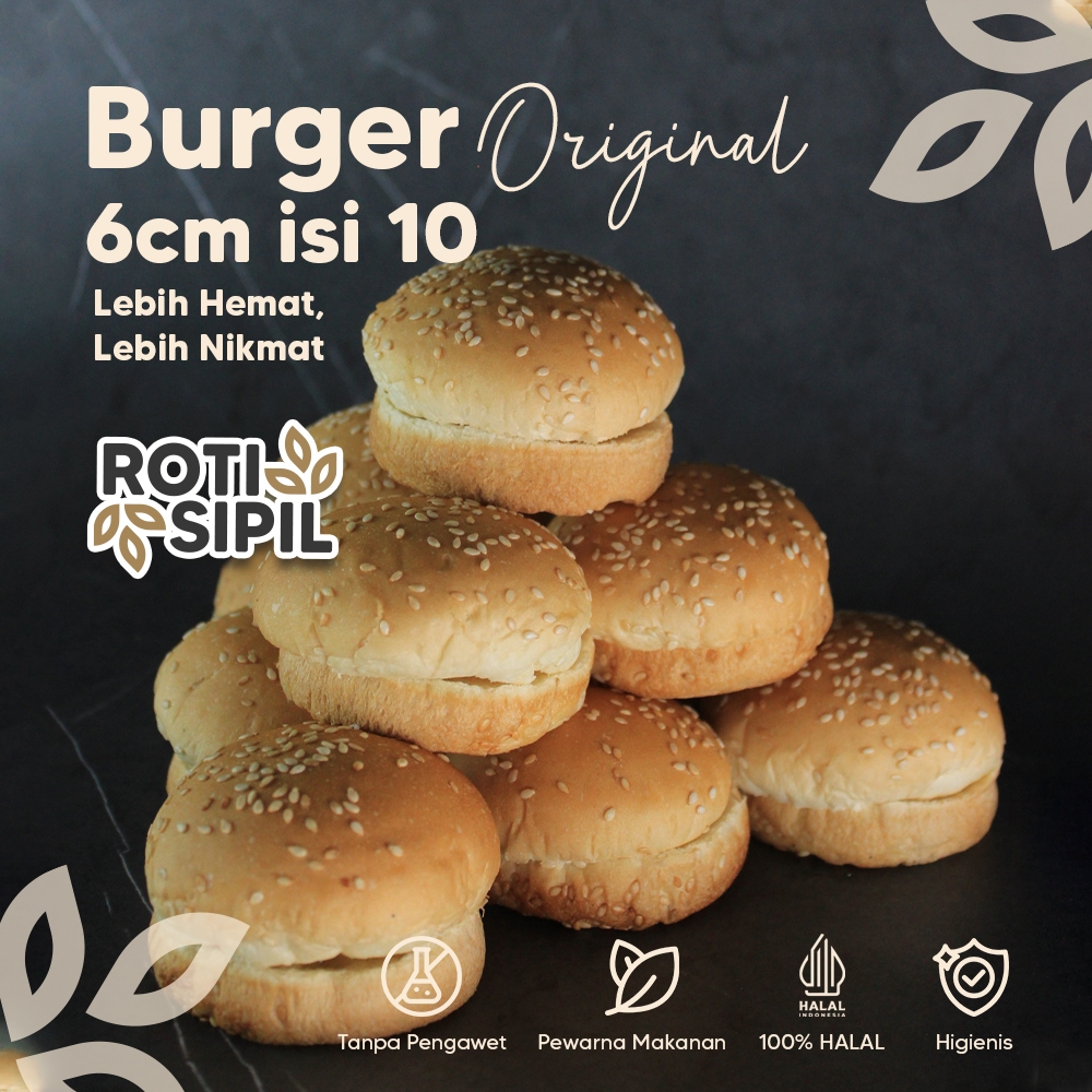 

Roti Burger Original 6cm isi 10 | Base Burger 6cm Original