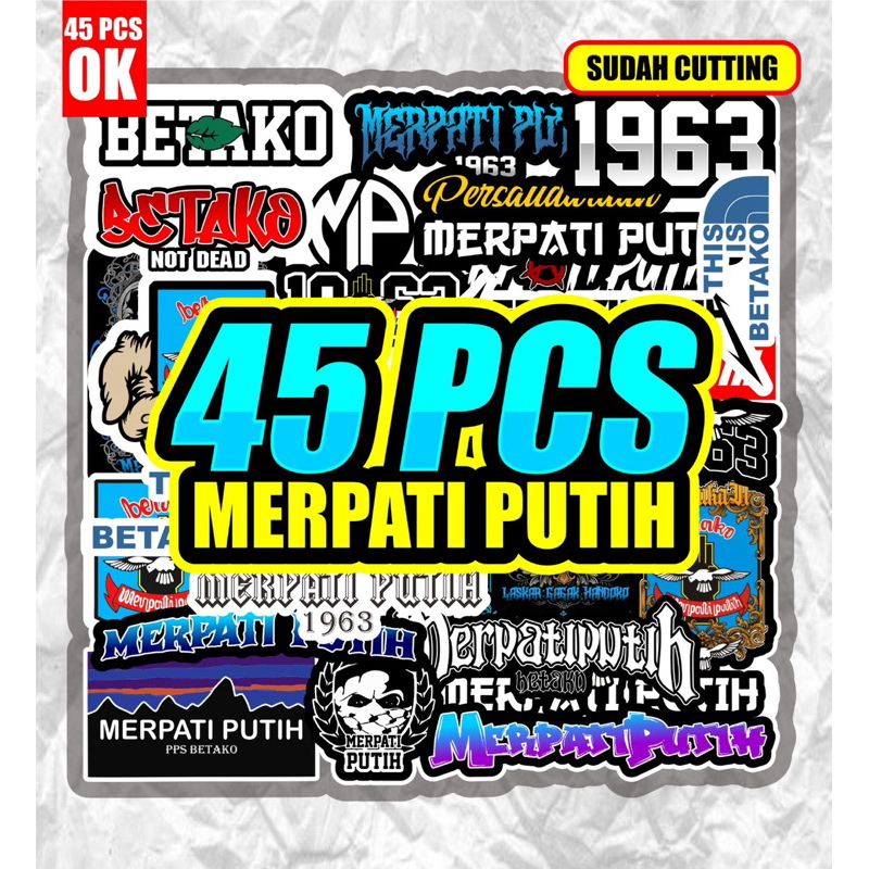 

Stiker perguruan merpati putih 45pcs terbaru stiker aesthetic stiker case