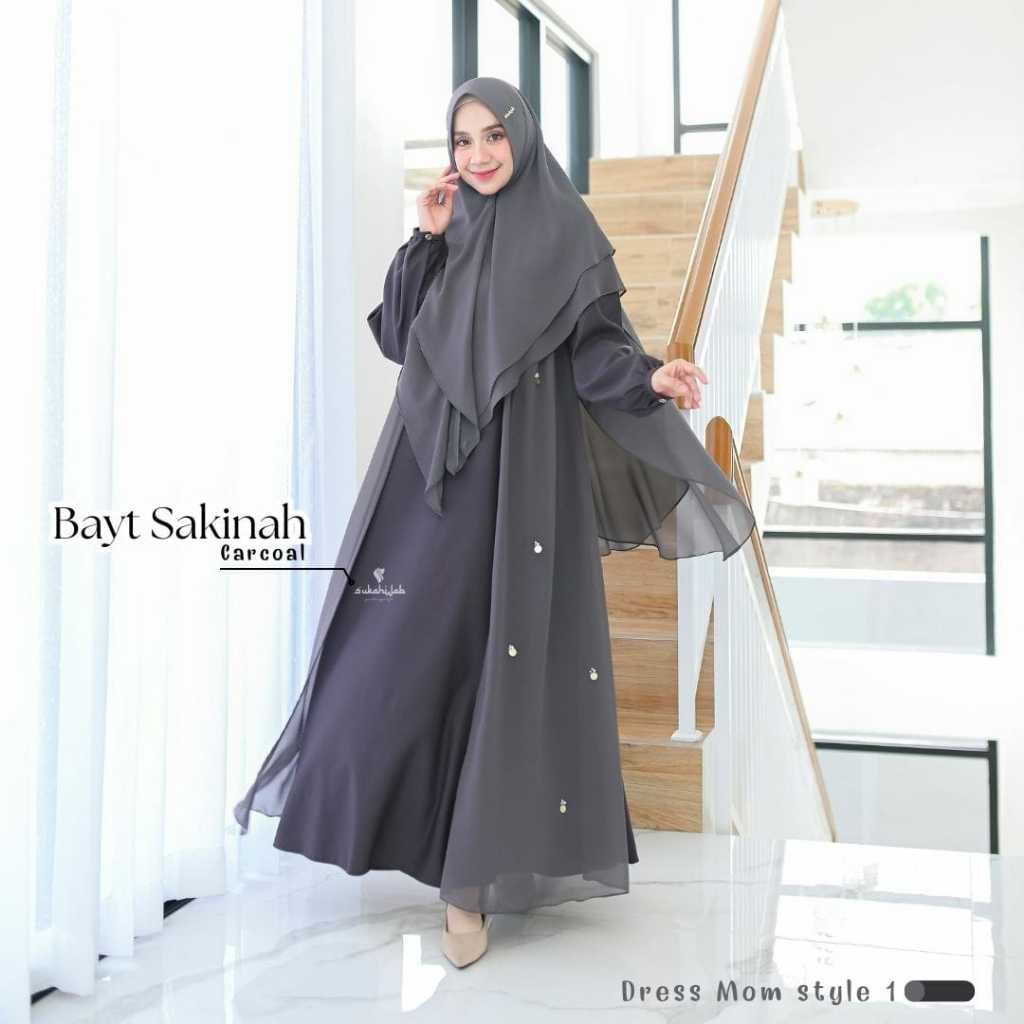 SUKAHIJAB -  Sarimbit Bayt Sakinah Dress Wanita Busui Jumbo Kekinian Gamis Lebaran 2025 Terbaru Baju