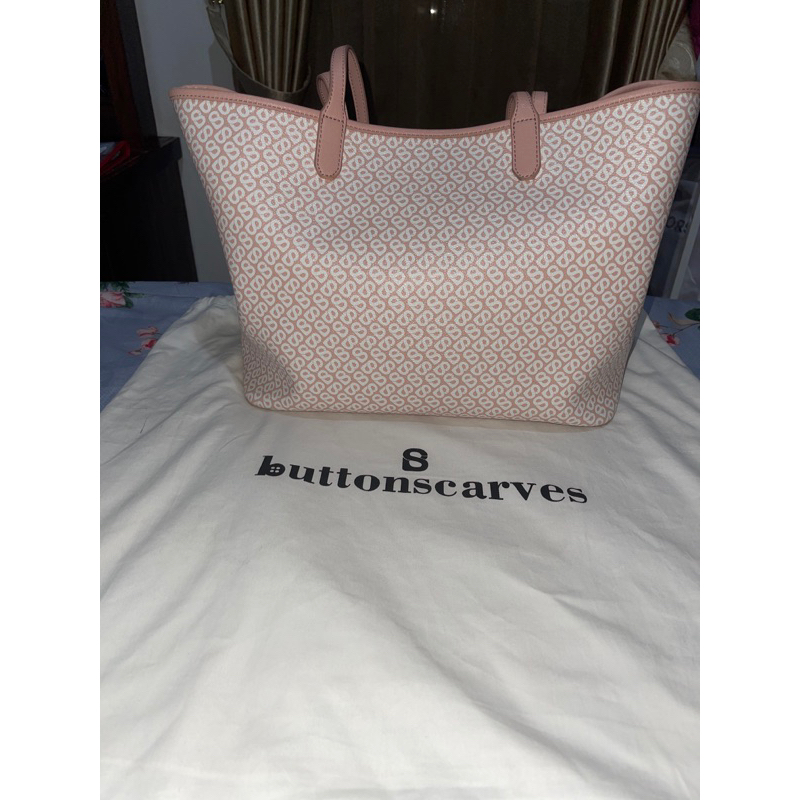 Preloved tote As is Izzy canvas bag peachy buttonscarves
