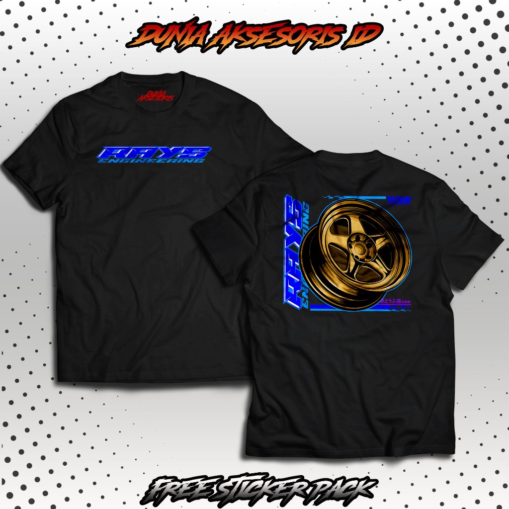 Kaos Racing Velg Rays Engineering Legend Baju Distro Motor Mobil Tshirt Logo Otomotif