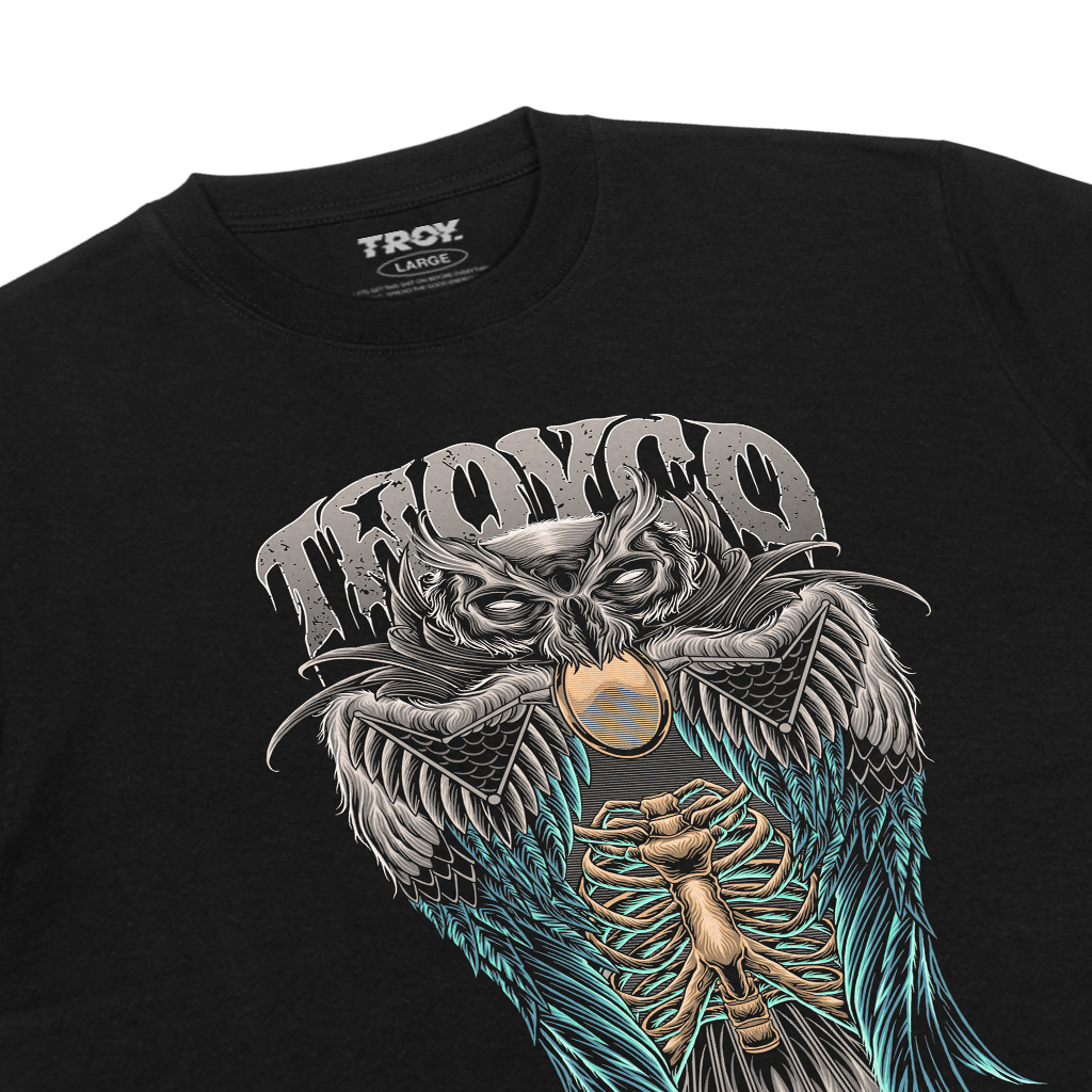 Troy Company Tshirt Black Sternum Owl - Kaos Pria Lengan Pendek Hitam MT 2862