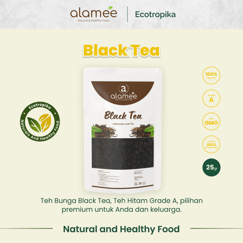 

Teh Hitam Bunga Kering, Black Tea Flower Premium, Organik Dried 25gr