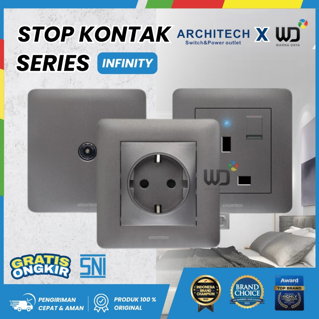 ARCHITECH INFINITY A63 STOP KONTAK - GREY