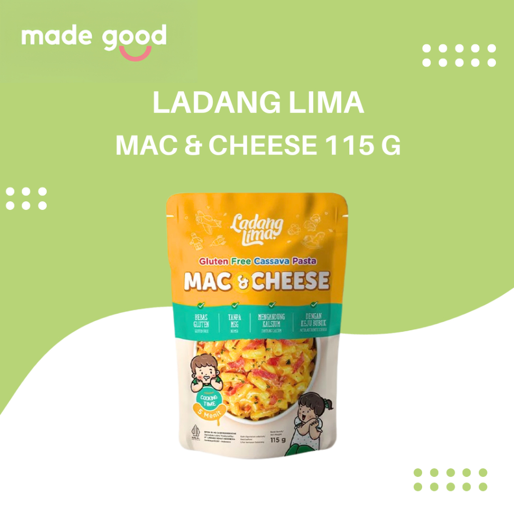 

Ladang Lima - Pasta Mac n Cheese Cassava Singkong Keju 115 gram