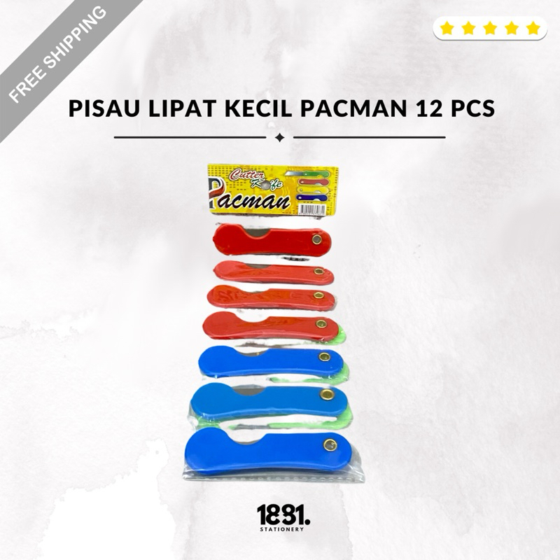 

Pacman Cutter Kecil 1 Lembar 12 Pcs | Pacman Pisau Lipat 12 Pcs