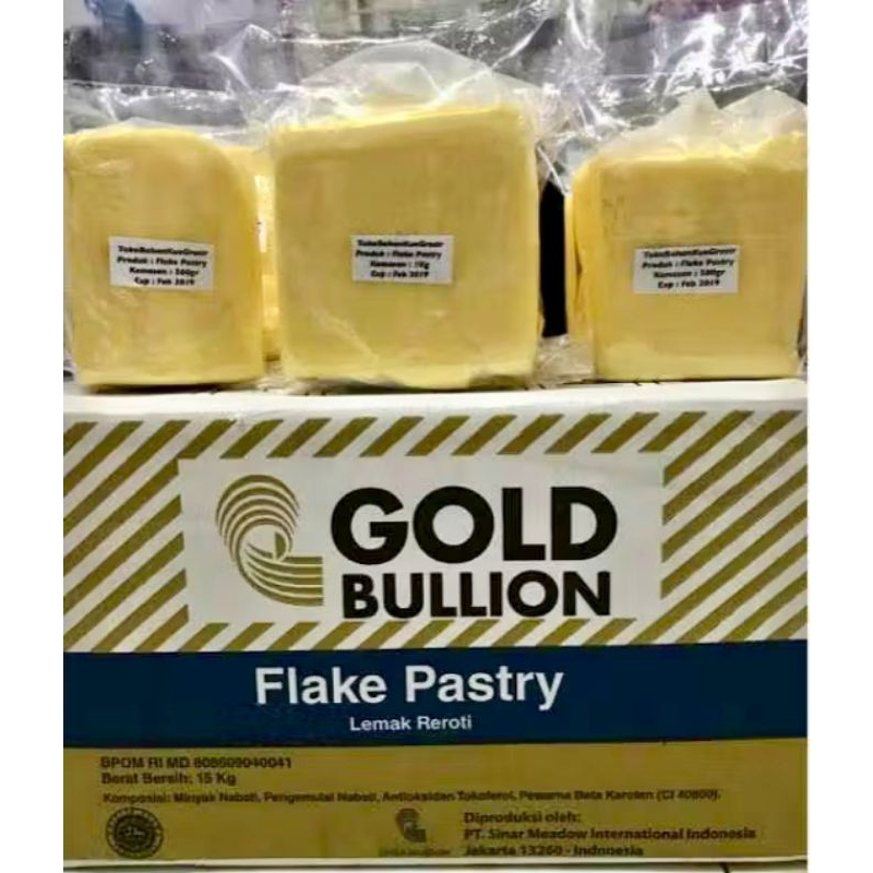 

Gold Bullion Margarine Flake Pastry 250gr, 500gr, 1kg/Flake Pastry Margarine Pastry/Margarin Bolen/Mentega Pastry/Mentega Kue Bolen/Margarin Karri puff