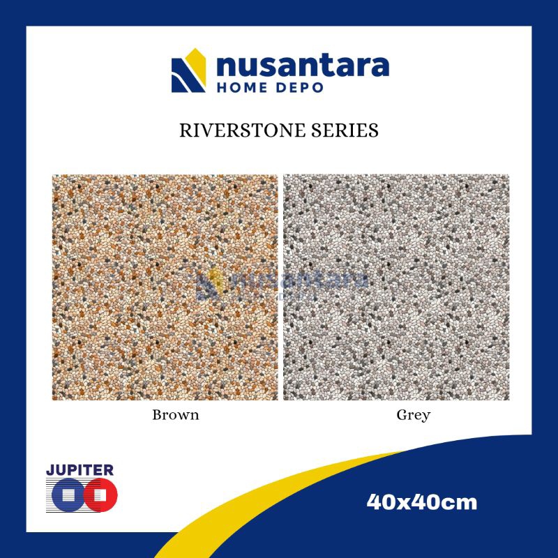 Keramik Lantai Jupiter Kw A Ukuran 40x40 Rustic/Kasar Riverstone Series