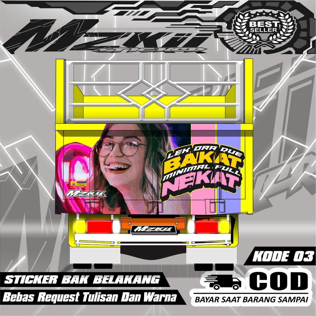 JUAL STICKER PRINTING MOBIL TRUCK BAGIAN BAK BELAKANG BEBAS REQUEST (TERLARIS)