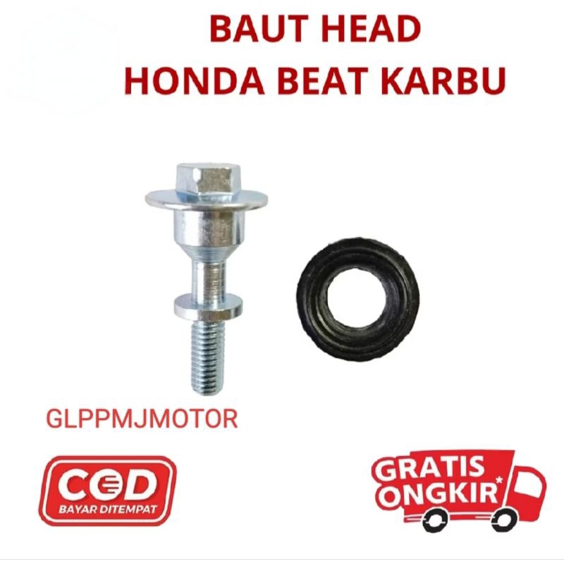 BAUT HEAD + KARET SEAL SIL BAUD HONDA BEAT KARBU VARIO 110 SCOOPY SPACY CARBU