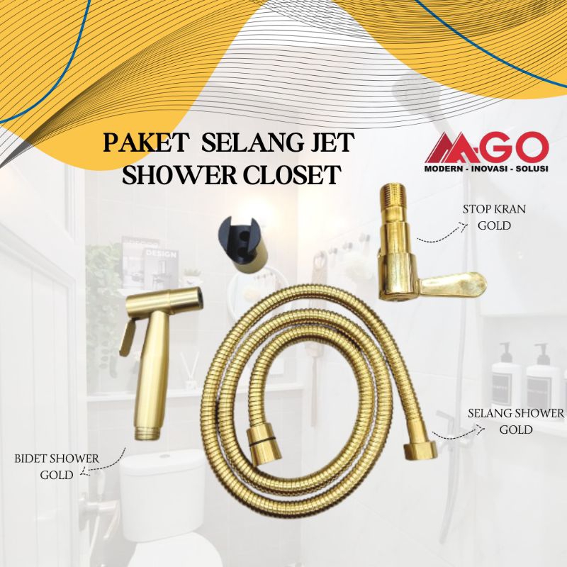 PAKET SELANG JET SHOWER CLOSET|PERLENGKAPAN KAMAR MANDI|JET SHOWER CLOSET TOILET SEMPROTAN CEBOK