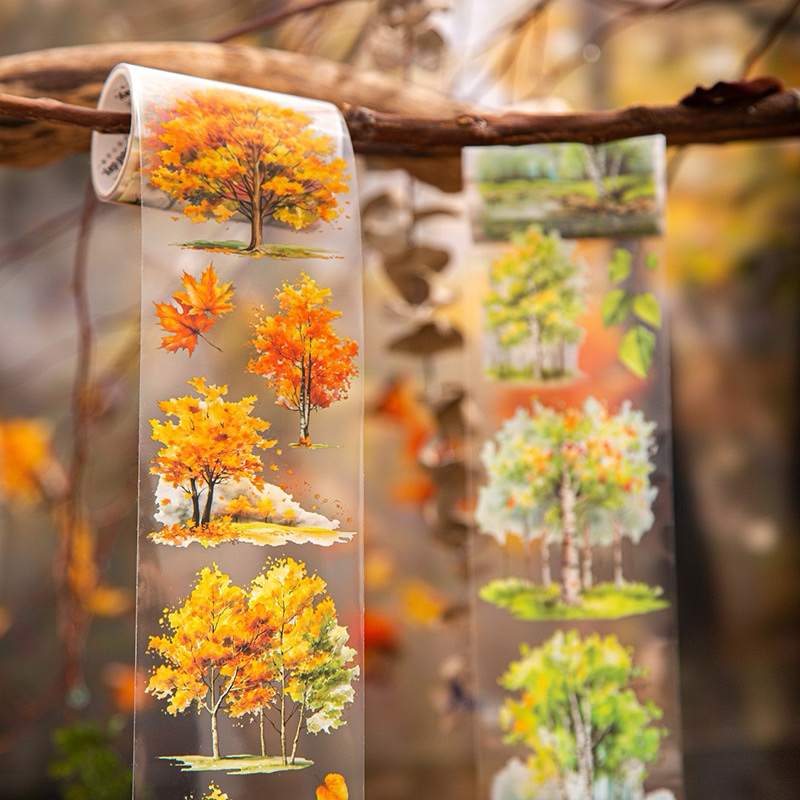 

(8CB) washi tape selotip transparan hutan pinus gunung hutan autumn winter summer pine tree mountain forest