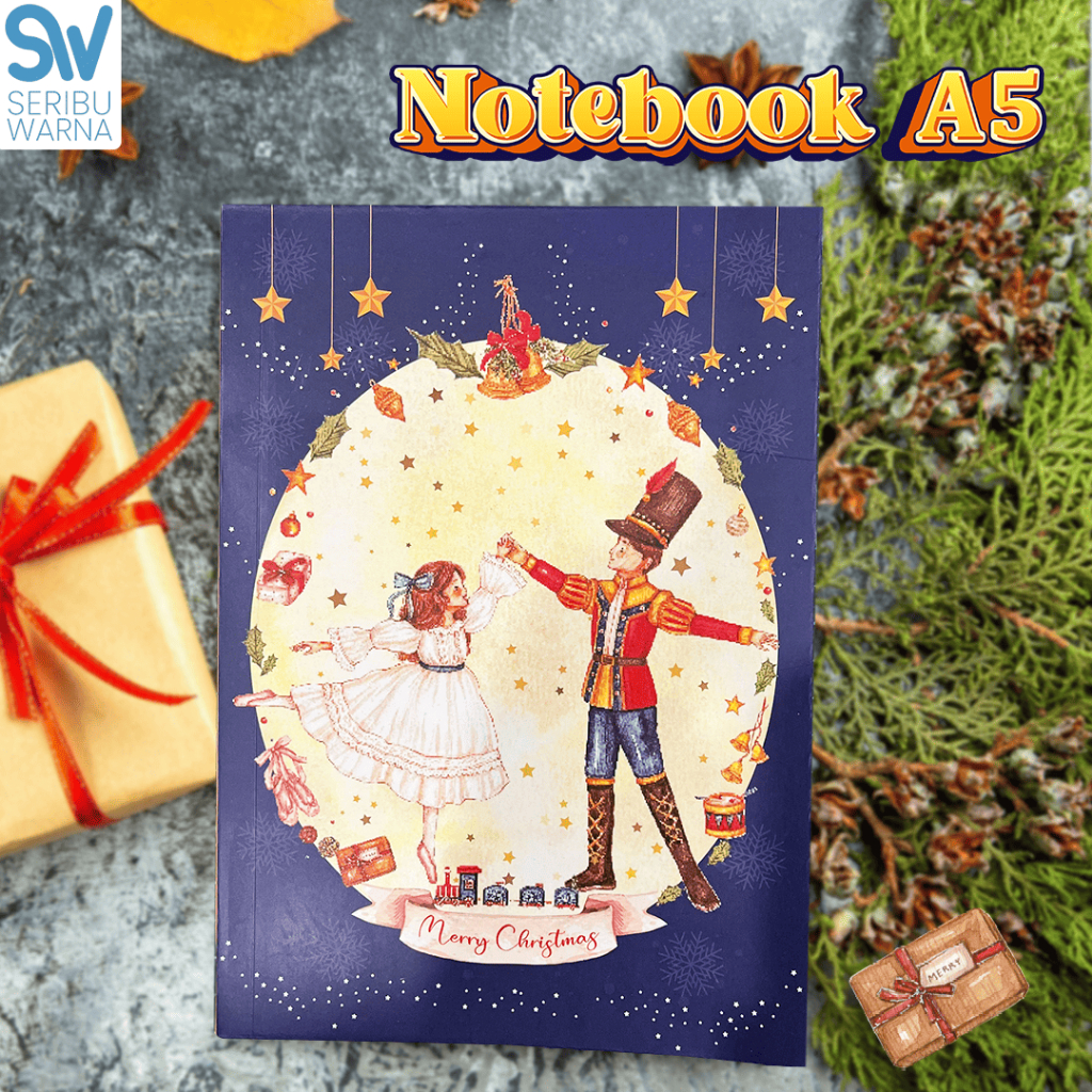 

Notebook Christmas Seribu Warna X Jojo.doodling / Notebook A5 / Buku catatan / Notebook Aesthetic / Notebook tanpa garis