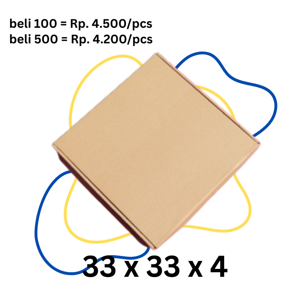 

[Premium] Kotak pizza kardus Large (33 x 33 x 4 cm) | min order 10
