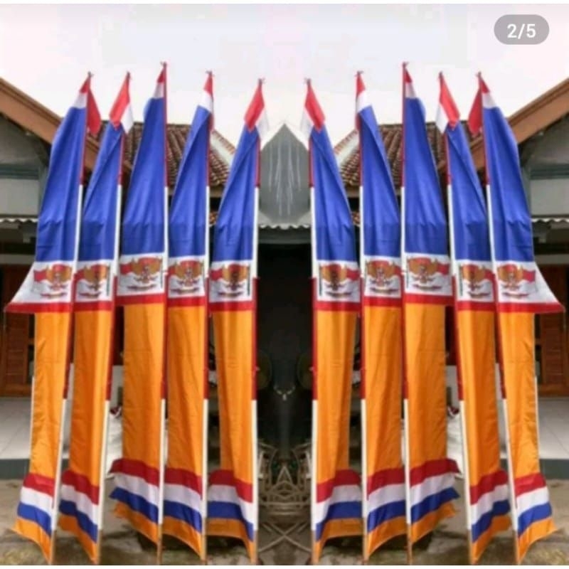 bendera bandir biru polos