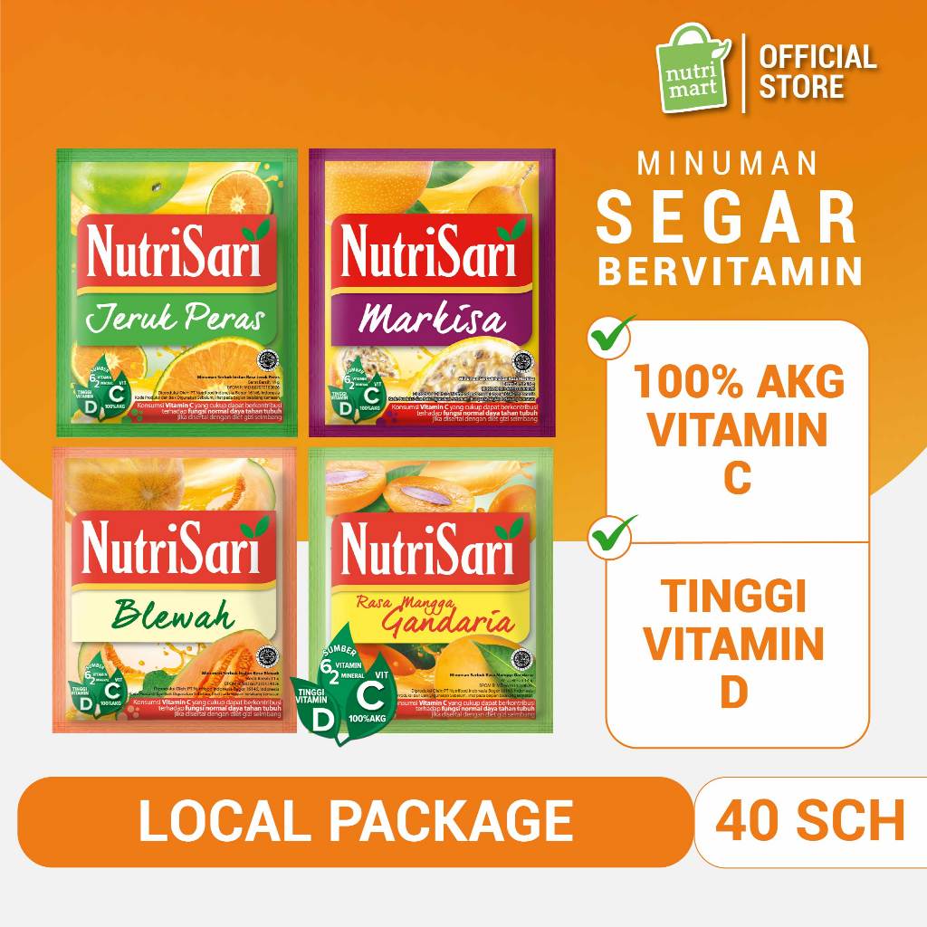 

NutriSari 4 Rasa Local Package 40 sachet - Minuman Buah Vitamin C dan Vitamin D