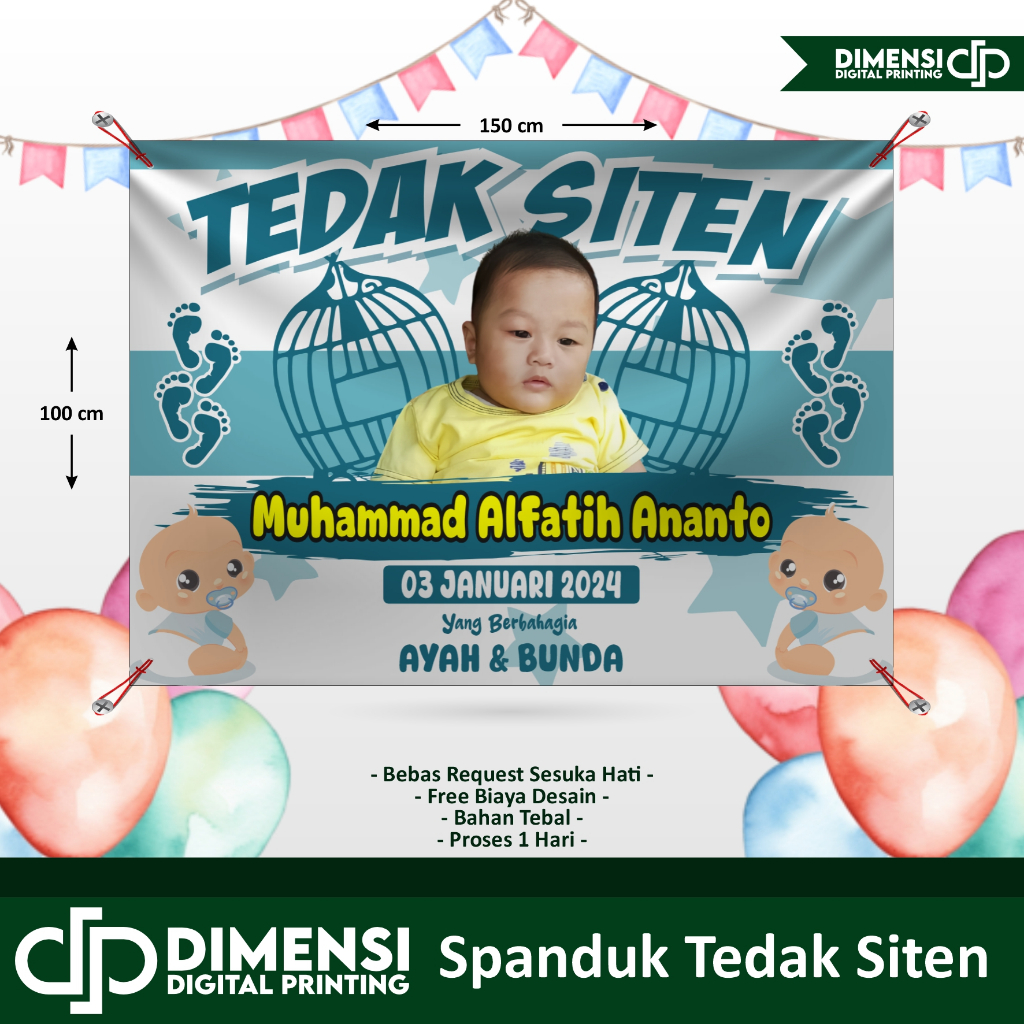 spanduk tedak siten anak / spanduk adat tedak siten / spanduk ultang tahun / selametan