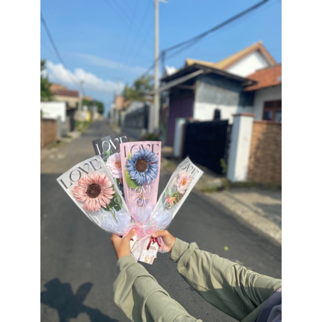 Buket bunga hari ibu/single flower/buket bunga artificial/hadiah hari ibu/kado hari ibu