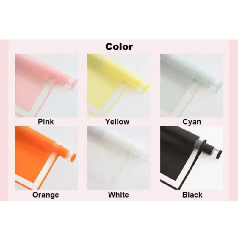 

1 Lembar Kertas Buket Bunga - Frame clear Double - Cellophane Transparan line colour