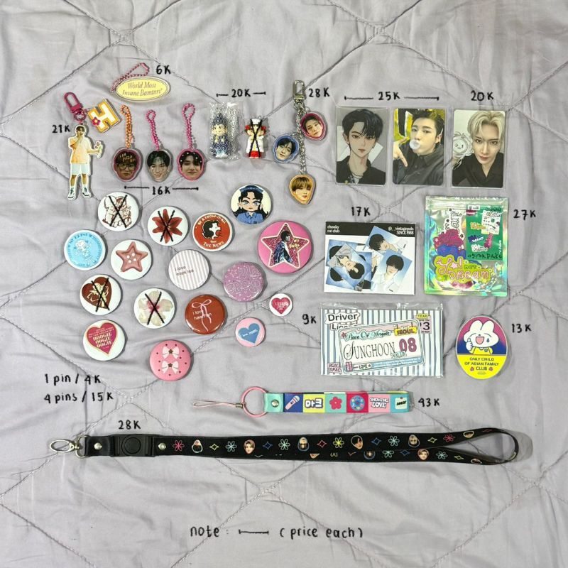 (BY REQ DI X) WTS WANT TO SELL AAB KEYCHAIN TRINKETS STICKERS PEKO POKO ID PHOTO PC PHOTOCARD PINS L