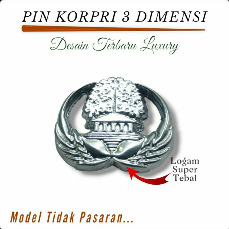 PIN KORPRI PERAK | PIN KORPRI SILVER | PIN KORPRI 3 DIMENSI