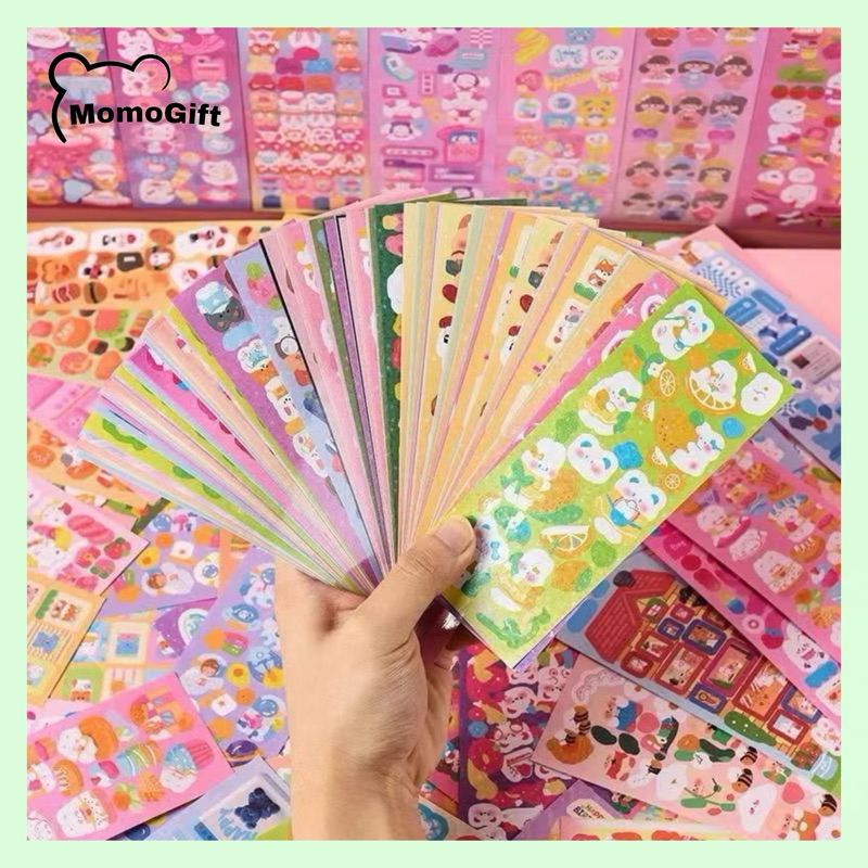 

100 Lembar Stiker Pack DIY Gantungan Aklirik Dekor Sleeve Photocard Kpop Sticker Shiny Cartoon
