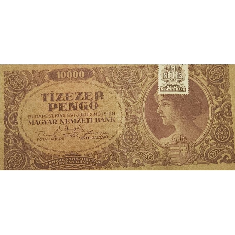 Uang Negara Hungaria/ Magyar 10.000 Pengo 1945 Kondisi AXF Utuh Dijamin 100% Original