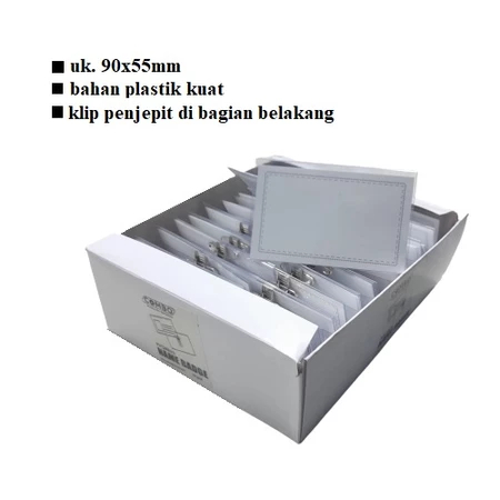 

Name Badge Holder / Keplek With Clip & Pin Ukr. 90mm X 55mm / Name Tag Jepit Combo / Name Tag Peniti INV2