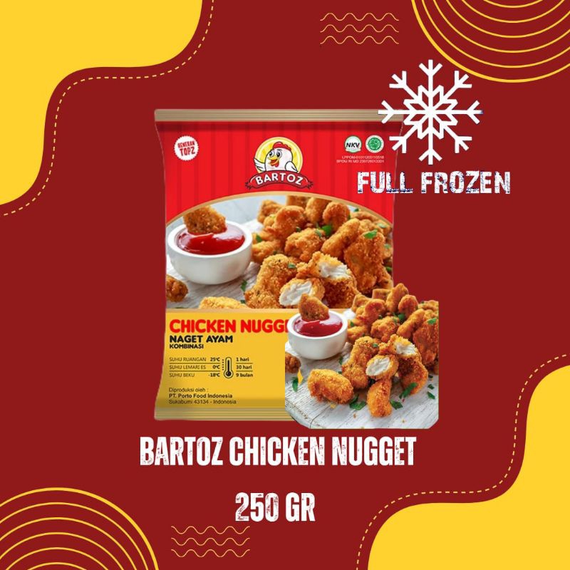 

Bartoz Chicken Nugget Naget Ayam Full Frozen 250 GR