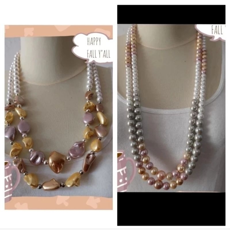 kalung mutiara shell @1 paket isi 2 pc