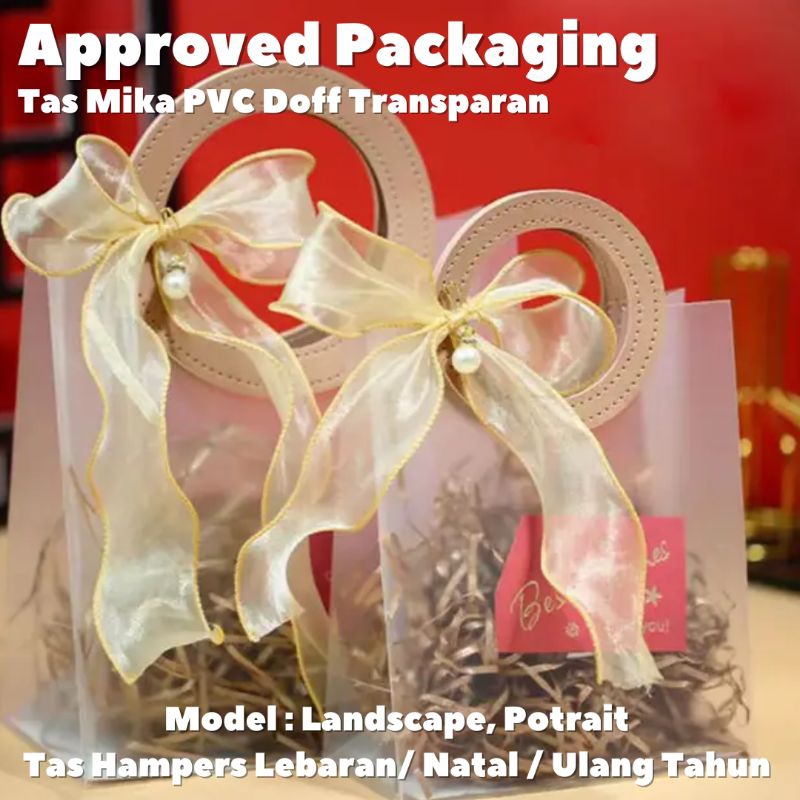 

Tas Mika PVC Doff Transparan Leather Handle Ukuran 28x13x23 GAGANG BULAT (Min 3Pcs)