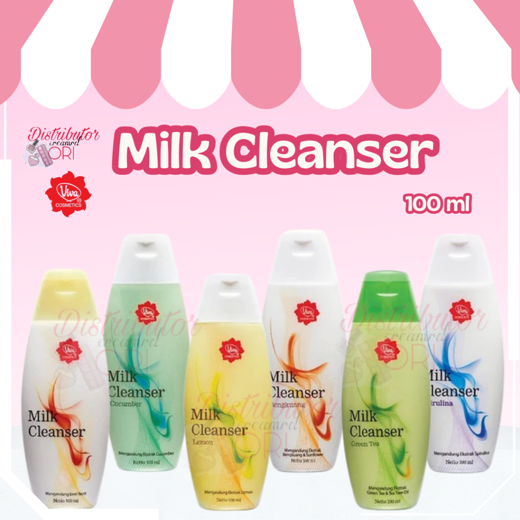 VIVA Milk Cleanser original bengkoang spirulina 100ml / green tea / lemon / spirulina