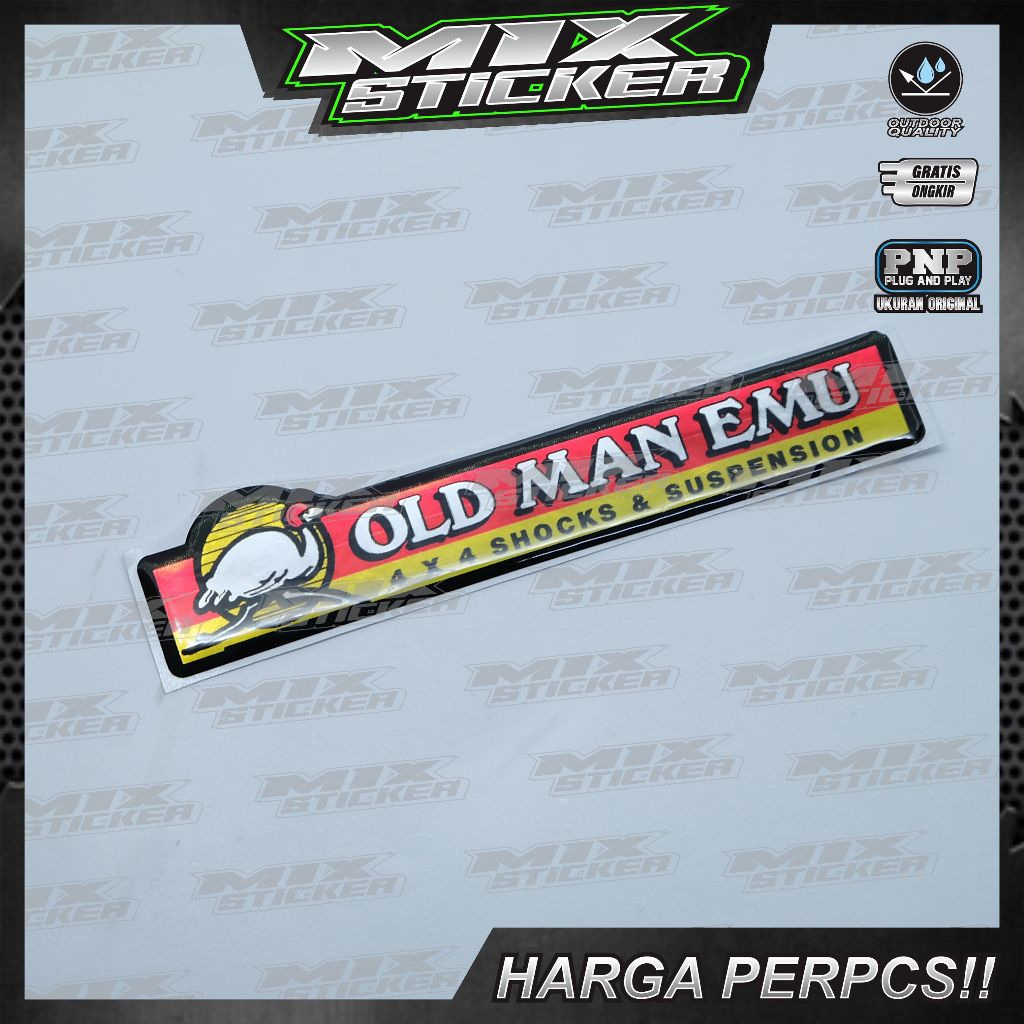 emblem old man emu 4x4 / emblem timbul ome old man emu / stiker 3d old man emu / stiker emblem old m