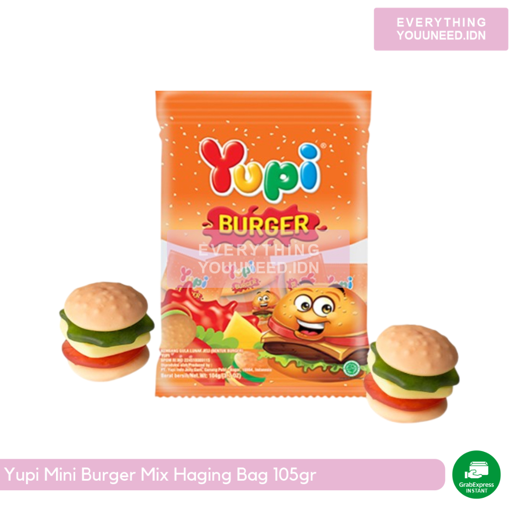 

Yupi Mini Burger Mix Haging Bag 105gr