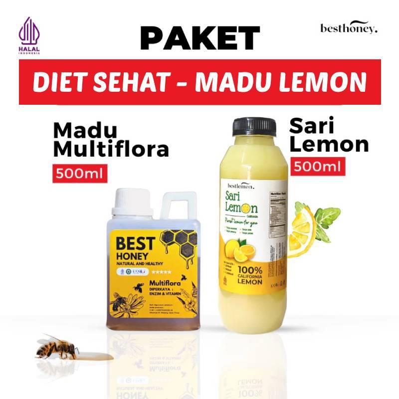 

Paket Diet Sehat Berat Badan Turun - Paket Bundling - Sari Lemon 500 ML Madu Multiflora 500gr Asli