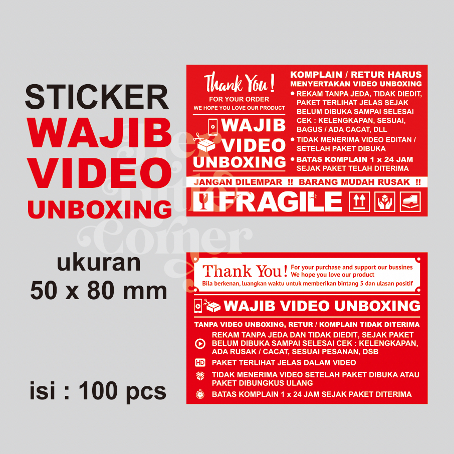 

STICKER RED WAJIB VIDEO UNBOXING (isi 100 pcs) size 5 x 8 cm