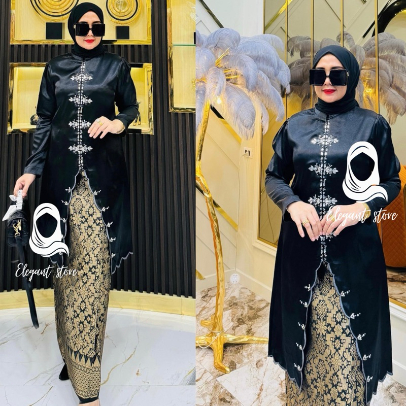 ONESET TUNIK MELAYU PAYET//Stelan baju tunik payet belah tengah//tunik bridal payet//Stelan tunik br