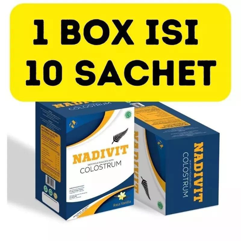 

TERBARU...!!! Susu Nadivit Kolostrum 1Box Isi 10Sachet Susu Asli Rendah Lemak Atasi Syaraf Kejepit - Best Seller Colostrum