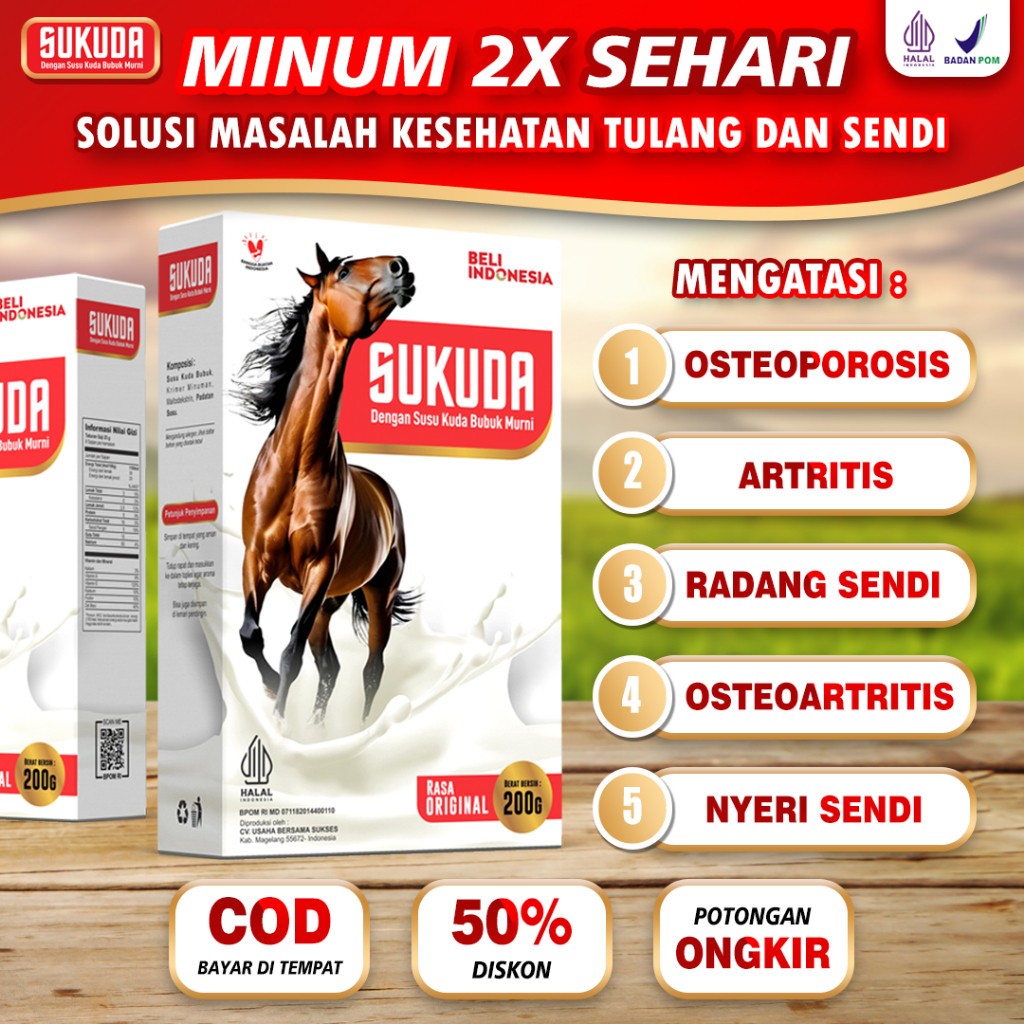

Sukuda Paket 2-5 Box Susu Kolostrum Kuda Liar Lombok 100% Original Asli Kemasan Bubuk 200gr