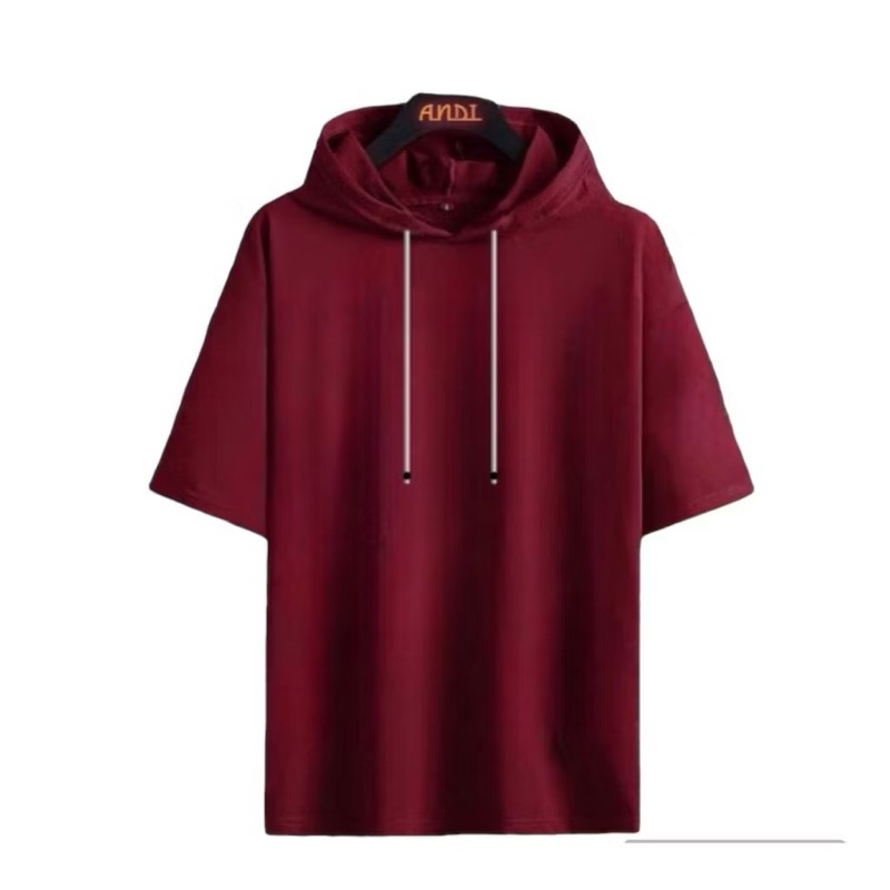 KAOS HOODIE LENGAN PENDEK/KAOS HOODIE PRIA/KAOS HOODIE POLOS LENGAN PENDEK