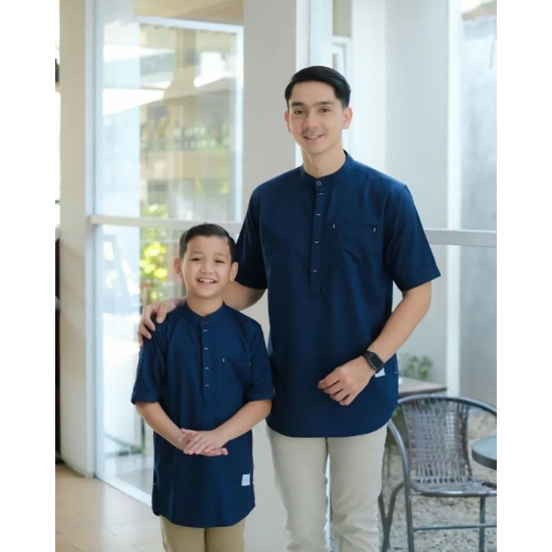 Baju Koko Pria Lengan Pendek Biru Putih Hitam Baju Koko Pria  Putih Anak