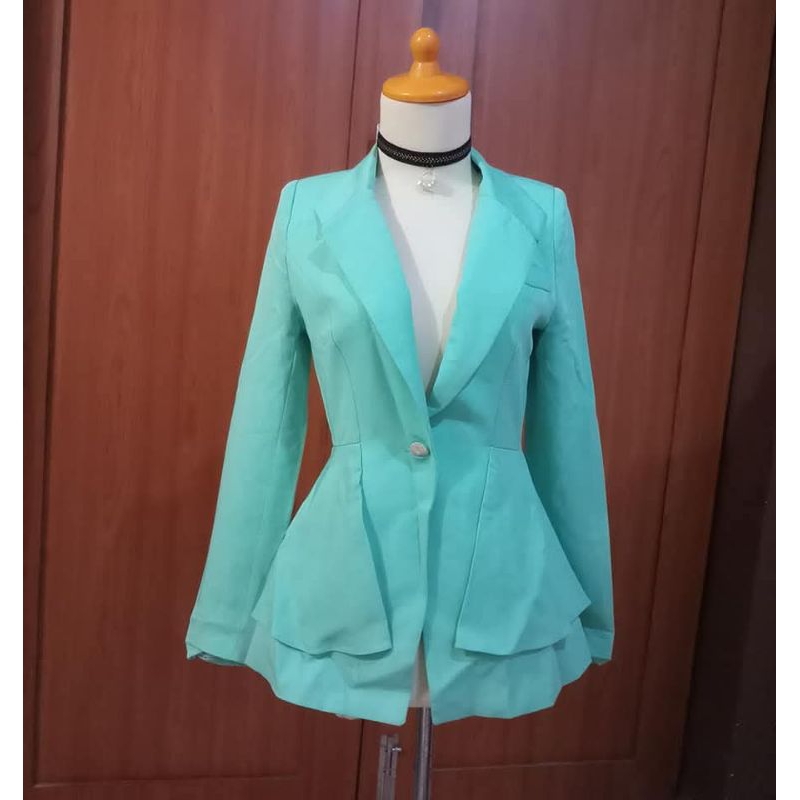 Blazer Mint Korea Peplum